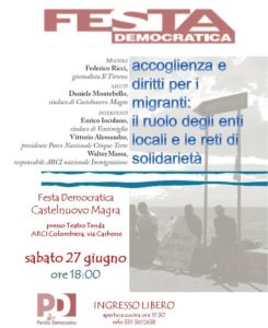 La locandina dell'incontro di Castelnuovo Magra