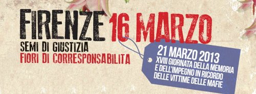 16/3: a Firenze per la manifestazione di Libera con il treno straordinario, da Genova, della Regione