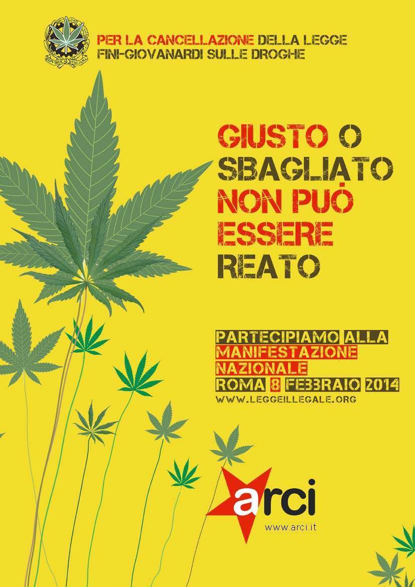 SABATO 8 FEBBRAIO, SCENDIAMO IN PIAZZA PER CANCELLARE LA FINI-GIOVANARDI PERCHÉ ILLEGALE È LA LEGGE