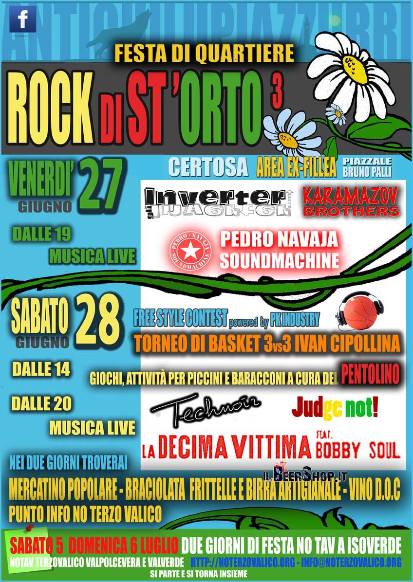 ROCKdist’ORTO3 (terza edizione) 27 e 28 giugno – Certosa – piazzale Bruno Palli (parte superiore)