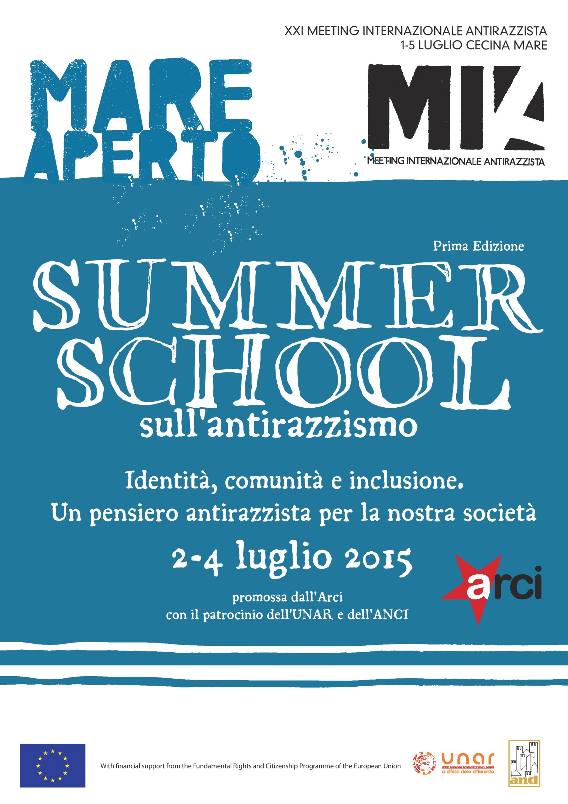 2/4 luglio Cecina mare: "Summer school sull'antirazzismo – Identità, comunità e inclusione. Un pensiero antirazzista per la nostra società"