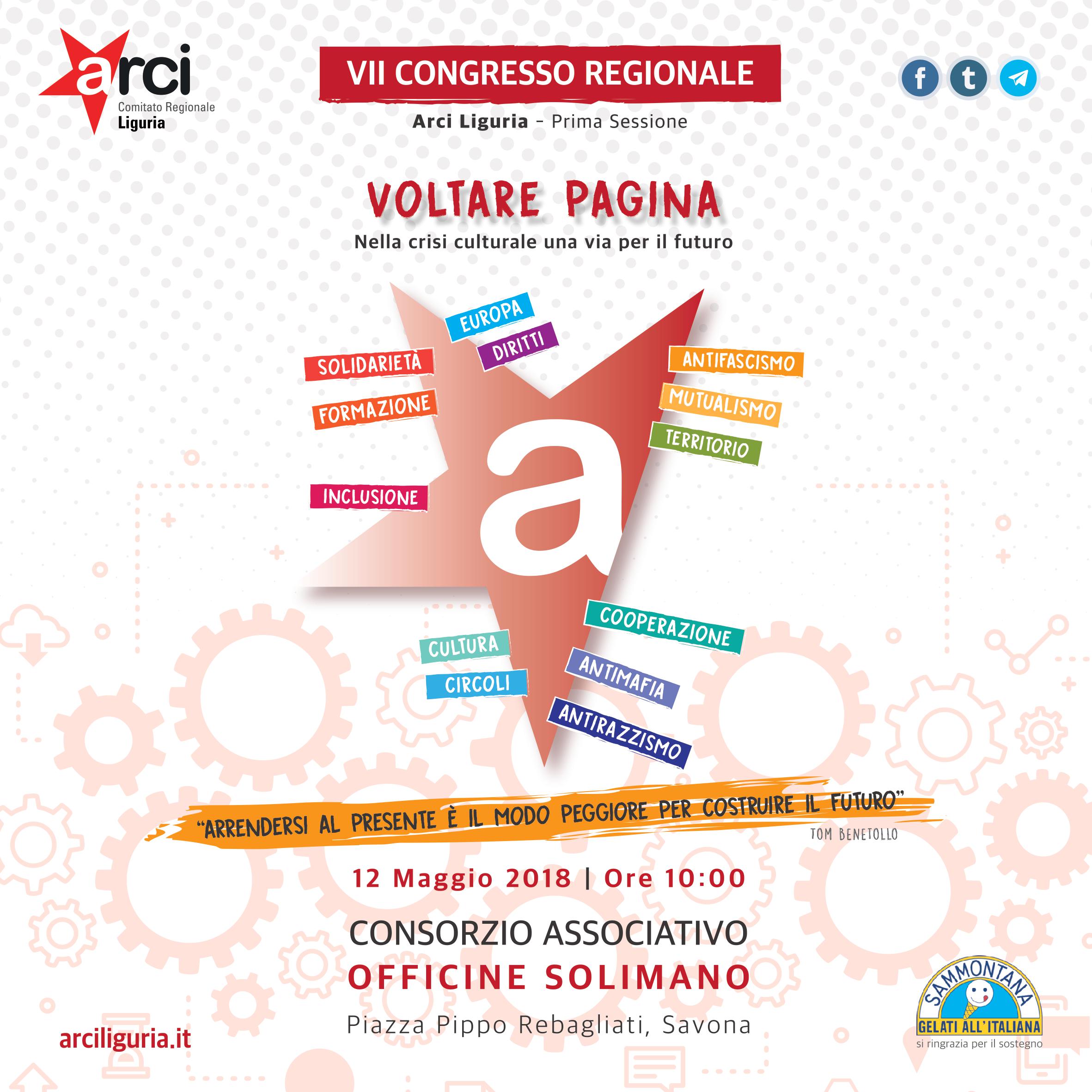 Tutto pronto per il VII Congresso regionale di Arci Liguria. Sabato 12 maggio a Savona la prima sessione in forma riservata