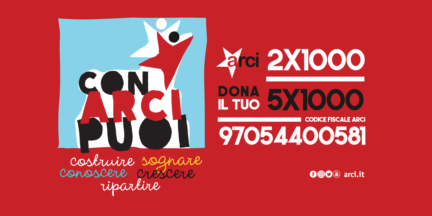 ‘Con Arci Puoi’:  al via la campagna del 5×1000 e 2×1000 per sostenere i circoli Arci