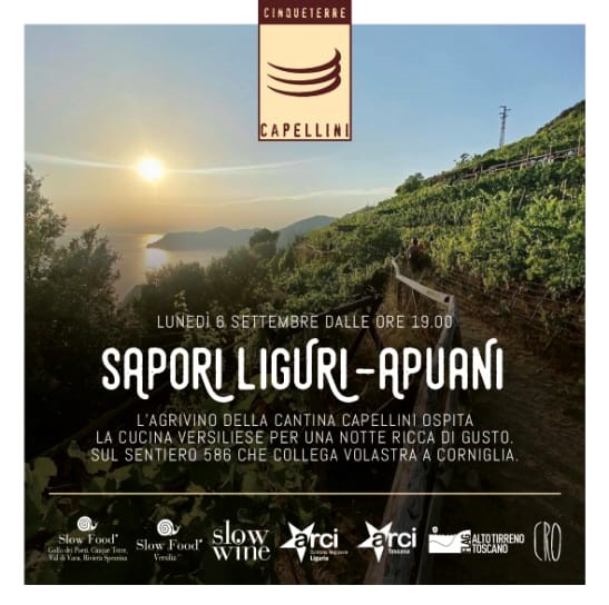 “Sapori Liguri-Apuani” il 6 settembre alla Cantina Capellini