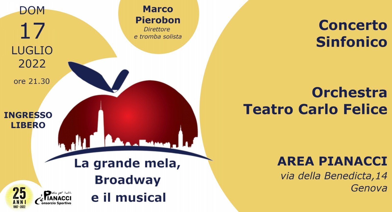 Domenica 17 luglio l’Orchestra del Carlo Felice in concerto al Cep, al Pianacci!