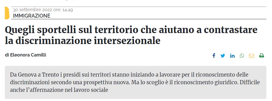 Redattore Sociale parla di INGRiD (e di noi)