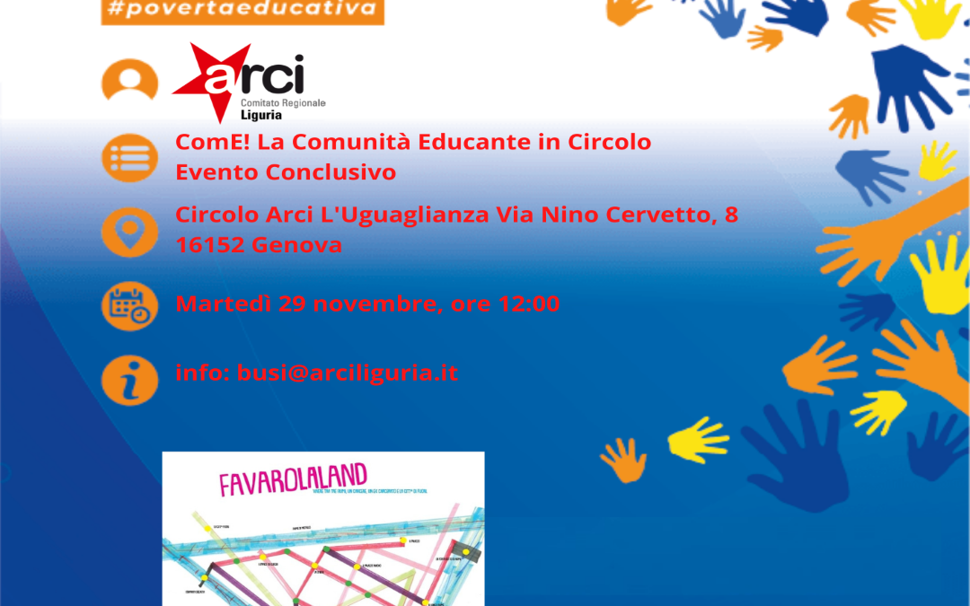 ComE! – La Comunità Educante in Circolo, il 29/11 l’evento conclusivo