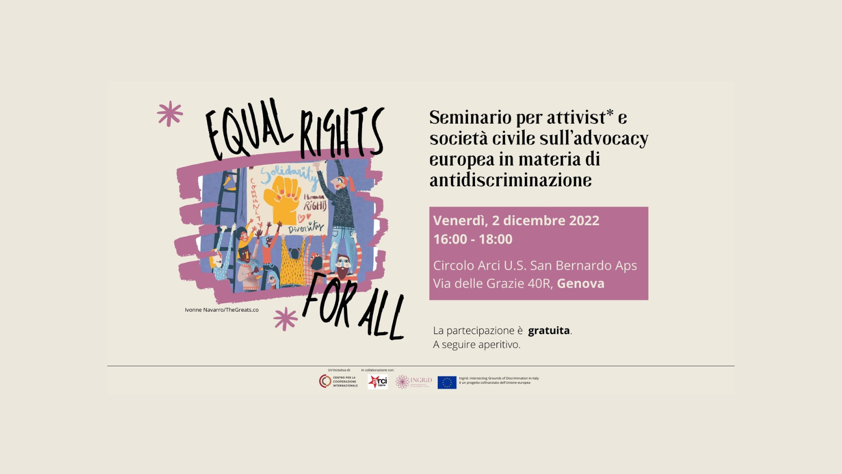 INGiD: “Equal rights for all” – Seminario gratuito sull’antidiscriminazione