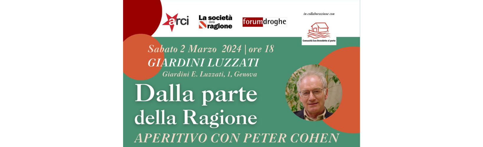 Dalla parte della Ragione: aperitivo con Peter Cohen- Sabato 2 marzo ore 18:00